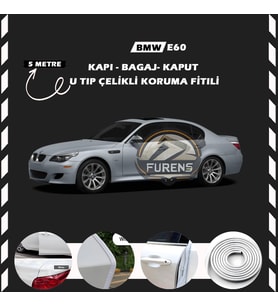 Bmw E60 Oto Araç Kapı Koruma Fitili 5metre Parlak Beyaz Renk