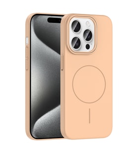 Apple iPhone 15 Pro Max Uyumlu Kılıf M-safe Şarj Özellikli Zore Ruby Sert Kapak (Gümüş)