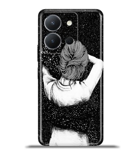 Vivo Y36 Kapak HD Renkli Dizayn Silikon Kılıf - Siyah Aşk