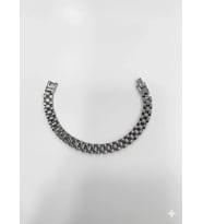 Rodyum Çelik Erkek Çelik Bileklik Boy 21.5 Cm / 0.9 Mm - Ebl0038