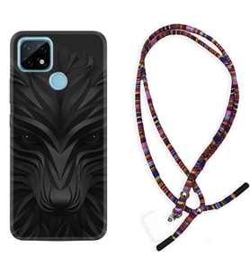 Realme C11 C21 C21Y C25Y C11 2021 Kılıf Boyun Asklı Rasta Silikon Black Fox 1325