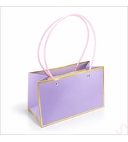 Altın Çerçeveli Karton Hediye Çantası  22×14×11 cm – Lila