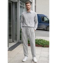 Erkek Oversize Keten Takım Salaş Kesim Gömlek Pantolon Yazlık Kombin