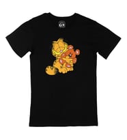 Garfield ve Ayıcık Siyah Tişört