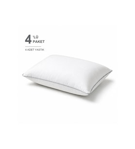 Eco Biyeli Yastık 4'li Paket 50x70 cm 700 gr Boncuk Silikon Elyaf Dolgulu -