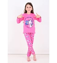 Kız Çocuk Unicornlu Love You My Frıend Yazılı Pamuklu Pembe Renk Pijama Tk. - PEMBE / 1-2 YAŞ