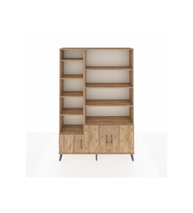 Arges Gardrop 10 Raflı 3 Kapaklı 132x30x195 Çam-Çam