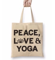 Peace Love & Yoga Bez Çanta Uzun Saplı