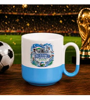 BK Gift Özbekistan Taraftar Temalı 2026 Dünya Kupası Tasarımlı Mavi Joyful Kupa Bardak
