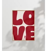 Çerçevesiz Poster LOVE You Büyük Harf Tipografik (Çok Renkli)
