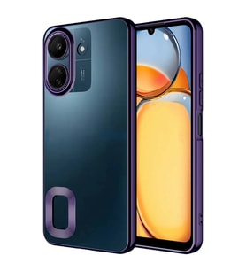 Xiaomi Poco C65 Uyumlu Kılıf Kamera Korumalı Logo Gösteren Zore Omega Kapak