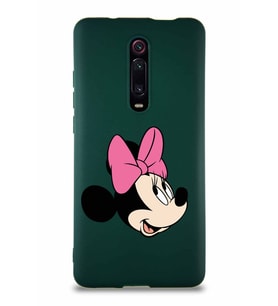 Xiaomi Redmi K20 Soft Premier Kapak Minnie Mouse-A Tasarımlı Silikon Kılıf - Yeşil (Şeffaf)