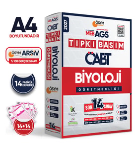 2027 MEB-AGS ÖABT Biyoloji Öğretmenliği ÖSYM Tıpkı Basım 14lü Deneme Paketi Türkiye Geneli