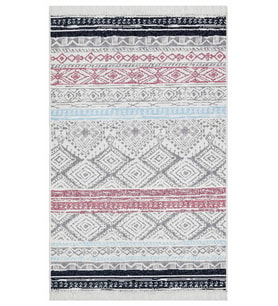 Bespoky Eberndorf Mavi Patchwork Pamuklu El Dokuması Alan Halısı