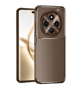 Coverzone Tecno Spark 30 Uyumlu TPU Silikon K?l?f, Ultra Slim Fit Karbon Fiber Desenli, Darbe Emici, ?nce ve Hafif, ??k ve Koruyucu (Kahverengi)