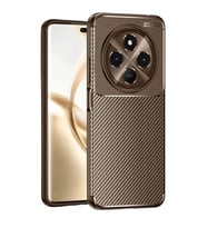 Coverzone Tecno Spark 30 Uyumlu TPU Silikon K?l?f, Ultra Slim Fit Karbon Fiber Desenli, Darbe Emici, ?nce ve Hafif, ??k ve Koruyucu (Kahverengi)