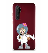Xiaomi Mi Note 10 Lite Soft Premier Kapak Sandy Tasarımlı Silikon Kılıf - Mürdüm (Şeffaf)