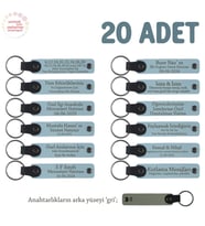 Gök Mavi & Gri, Üniversite Mezunlarına Anlamlı Hatıra, 20'li İsme Özel Anahtarlık Set, Anı Amaçlı (Gök Mavisi)
