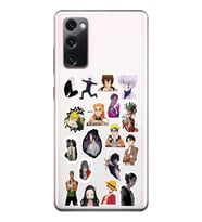 Samsung Galaxy S20 FE Uyumlu Anime Sticker Tasarımlı Şeffaf Telefon Kılıfı