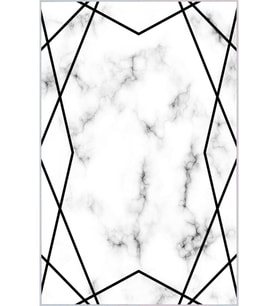 Eliana Home Baskılı, Yıkanabilir Kaymaz Taban Salon Halısı LNA1285 100x150 cm (Beyaz)