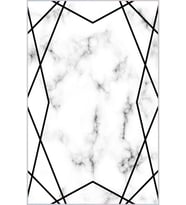 Eliana Home Baskılı, Yıkanabilir Kaymaz Taban Salon Halısı LNA1285 100x150 cm (Beyaz)