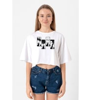 My Hero Academi Anime Class 1A Boys Beyaz Kadın Crop Tshirt