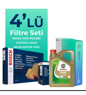 Bosch Audi Q7 50 Dizel Filtre Bakım Seti Castrol Motor Yağlı (2019-2024) 4 Lü