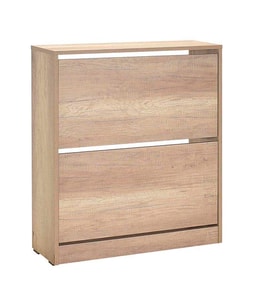 Adore Mobilya Flat Duo 2 Katlı Geniş Ayakkabılık-Açık Ceviz(Tori) 73x84x26 cm (GxYxD)