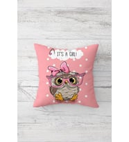 It's I Girl Çift Tarafı Baskılı Gizli Fermuarlı Yastık Kılıfı Kırlent Koltuk Yastık Kılıfı (Pembe-Beyaz)