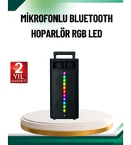 Şarjlı Işıklı Bluetooth Hoparlör USB, AUX, TF Kart ve Radyo Destekli