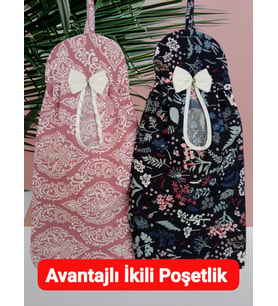 ENROSE Avantajlı İkili Poşetlik (Pembe Varak Desenli +Bahar Dalı)