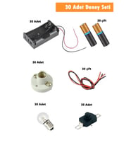 30 lu Set Elektrik Deney Seti - Ortaokul Deney Seti Fen Dersi Deneyi Elektirik Deneyi (Çok Renkli)