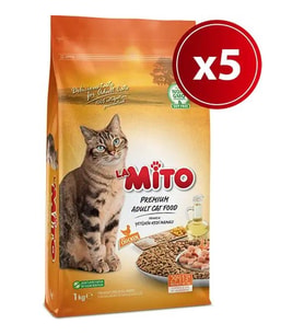 Mito Adult Cat Tavuklu Yetişkin Kedi Maması 1 kg X 5 Adet