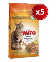 Mito Adult Cat Tavuklu Yetişkin Kedi Maması 1 kg X 5 Adet