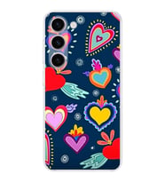 PrintiFy Samsung Galaxy S23 Plus ile Uyumlu 1mm Slim Fit Retro Colors 3 Baskılı Şeffaf  Kılıf