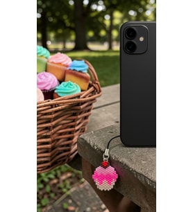 Miyuki Boncuk El Yapımı Cupcake Telefon Çarmı - Charm