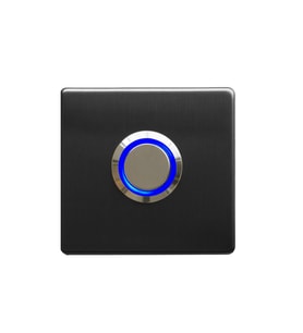 LOCKWAY Z-201SM Siyah Paslanmaz Tek Kontak Zil Butonu Mavi Led