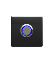 LOCKWAY Z-201SM Siyah Paslanmaz Tek Kontak Zil Butonu Mavi Led