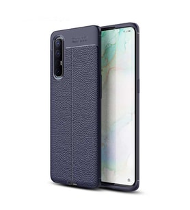 Oppo Reno 3 Pro 5G Kılıf Esnek Pu-Deri Leather-Pu Serisi Protected Case (Lacivert)