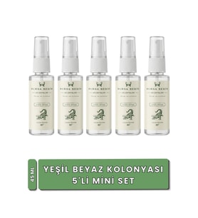Bursa Şehir Kolonyaları, 5'li Yeşil Beyaz Kolonyası, Mini Kolonya Seti, Parfüm Etkili Kolonya