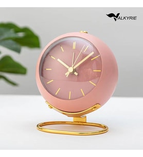 Valkyrie Akar Saniyeli Işıklı Metal Gold Dijital Masa Saati Alarmlı Pembe