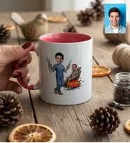 Kişiye Özel Karikatürlü Erkek Diş Hekimi Kupa Bardak Tıp Bayramı Hediyesi