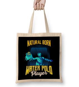 Natural Born Water Polo Player Waterpolo Athlete Bez Çanta Uzun Saplı