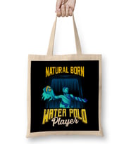Natural Born Water Polo Player Waterpolo Athlete Bez Çanta Uzun Saplı