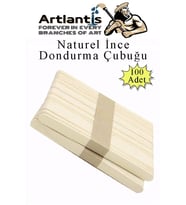 Dar Dil Çubuğu 100 Adet Ahşap Dondurma Çubuğu Naturel Maket Hobi Okul Proje Tasarım (Natural)