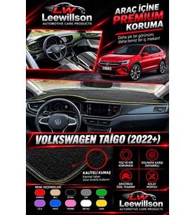 Volkswagen Taigo (2022+) Ön Torpido Korumasi Koruyucu Kilifi Halisi Örtü Gögüs Panel