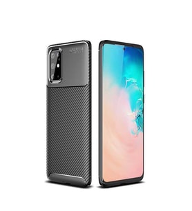 Samsung Galaxy S20 Plus Kılıf Karbon Silikon Case (Siyah)