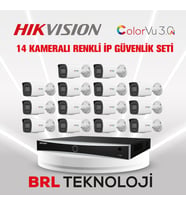 Hikvision 4 MP 14 Kameralı AcuSense ColorVu 3.0 AI İp Güvenlik Kamera Seti (Dahili Mikrofonlu)