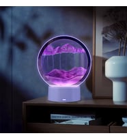 3D Led Işıklı Kum Saati Gece Lambası 7 inç Kum Sanatı Ev Ofis Dekorasyonu Mor (Turuncu)