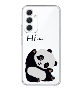 Samsung Galaxy M34 5G Uyumlu Sevimli Panda Desenli Şeffaf Telefon Kılıfı